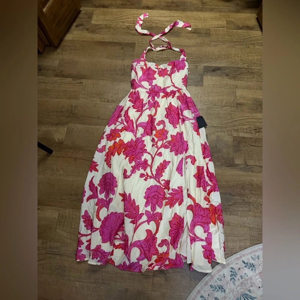 Lulu's Pink Floral Maxi Dress - Picture 4 of 5